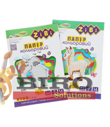 Hîrtie colorată DUBLĂ A4, 14 foi, 7 culori, 90gr. Kids Line ZIBI